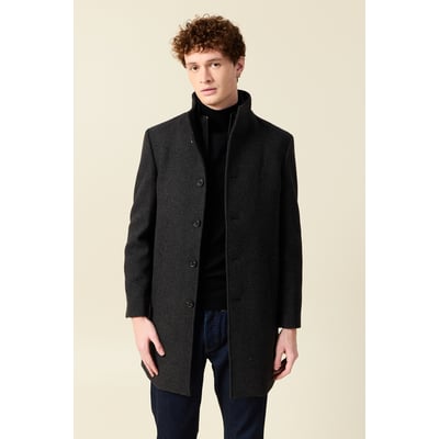 Manteau droit long col montant BONOBO