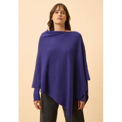 MEREDITH poncho col bateau purple en cachemire JUST CASHMERE