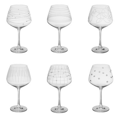 Coffret de 6 verres à pied dégustation   58 cl-GRAPHIK TABLE PASSION