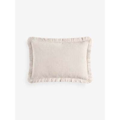 Coussin en chenille et velours à franges NEXT