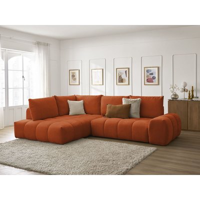 Canapé d'angle convertible 3 places en tissu texturé, EVEREST BOBOCHIC