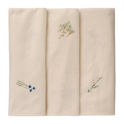 Nappe rectangulaire coton brodé fleurs IB laursen FLORA IB LAURSEN