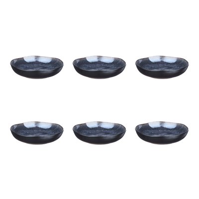 Lot de 6 assiettes creuses en grès, IRIS BJORN