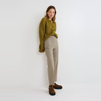 Pantalon droit plis cassé à carreaux MONOPRIX