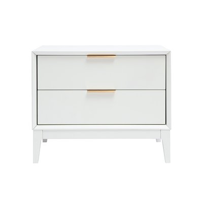 Table de chevet rose poudré et métal doré avec rangements L60 cm GIANA MILIBOO