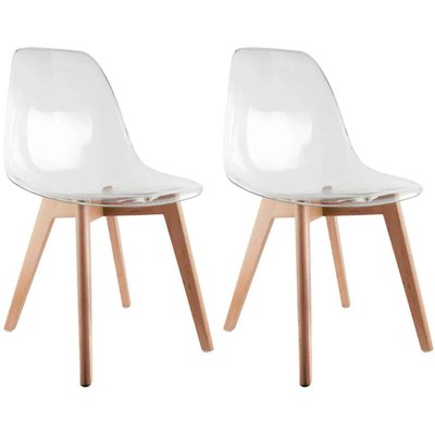 Chaise scandinave en hëtre et polypropylène (Lot de 2) Gris CMP