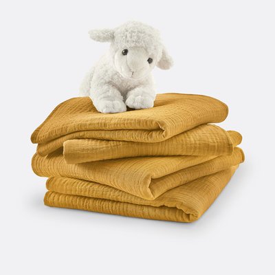 Lot de 4 langes bébé en gaze de coton, Kumla LA REDOUTE INTERIEURS