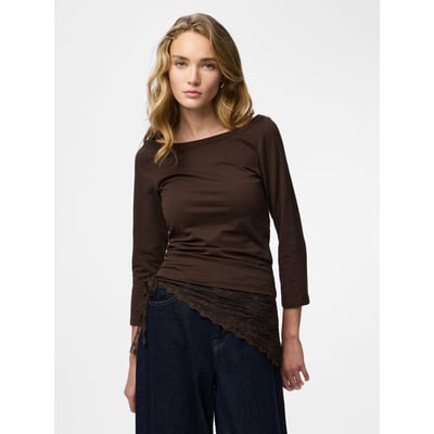 Pull Femme Marron Manches Mi-longues - Taille 36, Col Rond, Occasion Très Bon état