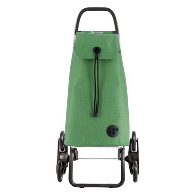 IMAX TWEED - Chariot de course Pliable - 6 roues - Vert - Design tendance et grande capacité, châssis en aluminium léger, sac imperméable effet tweed ROLSER