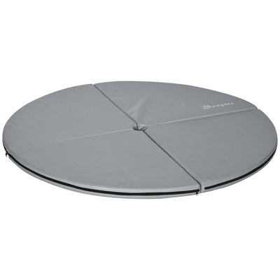 Tapis de pole dance pliable Ø 150 cm épaisseur 5 cm PVC gris HOMCOM