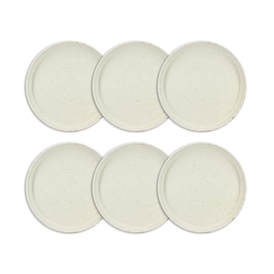 Lot de 6 assiettes plates 27cm en porcelaine, ORA OGO LIVING