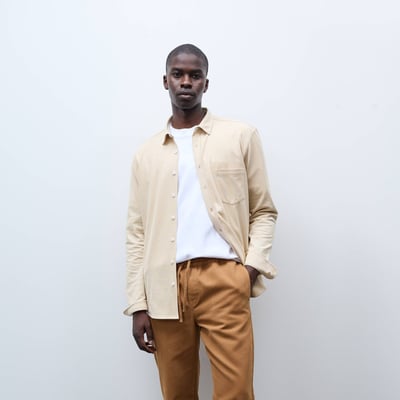 Pantalon élastiqué en coton MONOPRIX