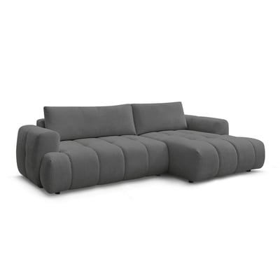 Canapé d'angle convertible 3 places en tissu lisse, FUJI BOBOCHIC