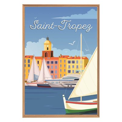 Tableau Mural Illustration Bateaux À Saint-tropez MER CEANOTHE