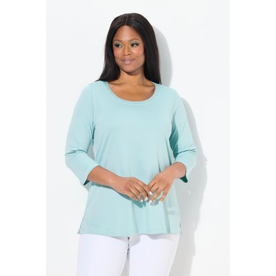 T-shirt en coton Pima. Manches 3/4 et col ULLA POPKEN