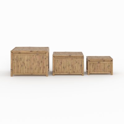 Lot de 3 coffres de jardin en bambou - VADELLA RENDEZ-VOUS DÉCO