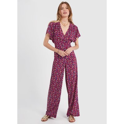 Combinaison pantalon col V manche courtes imprimé ICODE