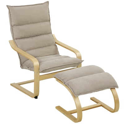 Fauteuil d'appoint avec repose-pieds Lin HOMCOM