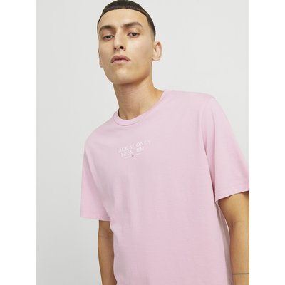 Logo Print Cotton T-Shirt with Crew Neck JACK & JONES