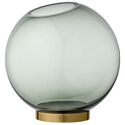 Vase Globe Verre et Laiton Large Diam 21 cm AYTM