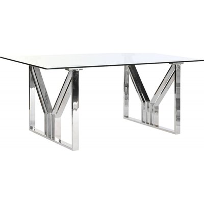 Table de salon en verre et acier, Moderno RECOLLECTION