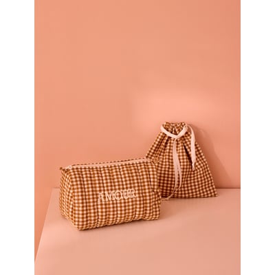 Trousse de toilette en coton vichy CYRILLUS