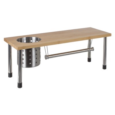 Etagère de cuisine porte ustensiles et essuie-tout en bambou SECRET DE GOURMET
