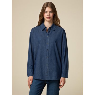Chemise en jean bleu foncé femme new arrivals