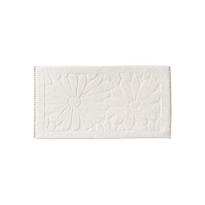 Tapis de bain coton bio A LA FOLIE CARRE BLANC