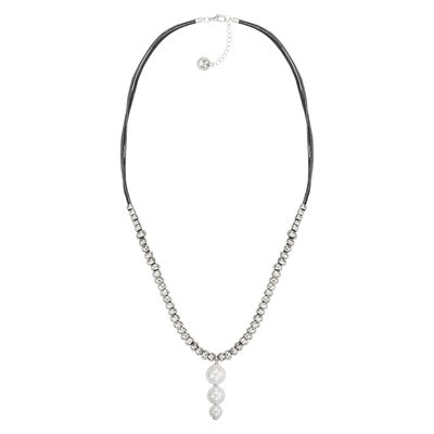 Leather necklace - Mother-of-pearl N°3