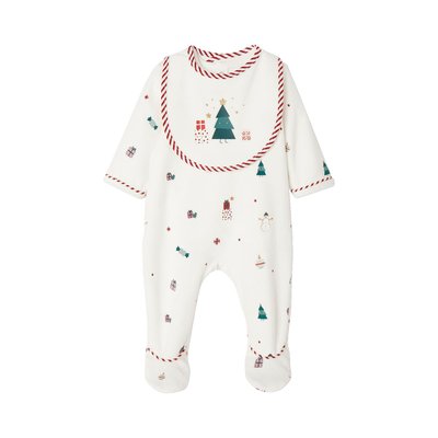 Coffret cadeau de Noël dors-bien en velours + bavoir VERTBAUDET