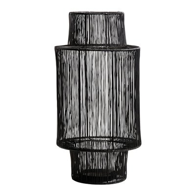 Lanterne ARIANE en métal noir - Grand modèle - H. 45 cm BLANC D’IVOIRE