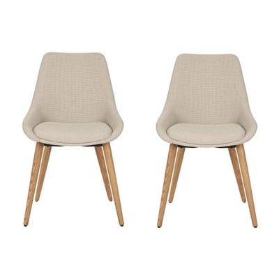 Lot de 2 chaises en tissu et bois - NAPOLI MATHI DESIGN