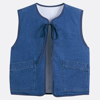 Veste sans manches en denim, réversible LA REDOUTE COLLECTIONS