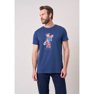 T-shirt confort homme en 100% coton imprimé ourson snowboard SNOWBEAR DEELUXE
