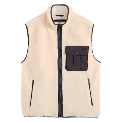 Blouson écru en maille sherpa pourvu d'une coupe droite et d'un col montant LEVI'S