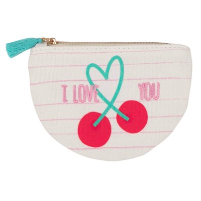 Porte-monnaie en coton I love you DRAEGER PARIS
