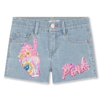 Short en jean badgé à sequins BILLIEBLUSH