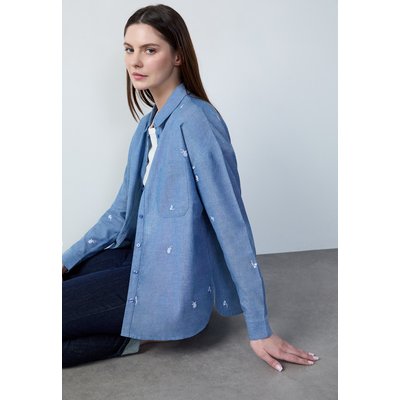 Chemise brodée à fleurs en chambray FOREST BROD ETAM