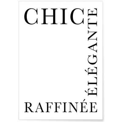 Affiche Chic, Élégante, Raffinée L'AFFICHERIE