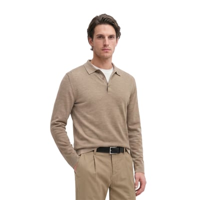 Polo en maille, coupe classique en laine vierge douce MARC O'POLO