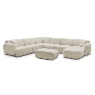 Canapé modulable 6 places en tissu chenille, ANDA BOBOCHIC