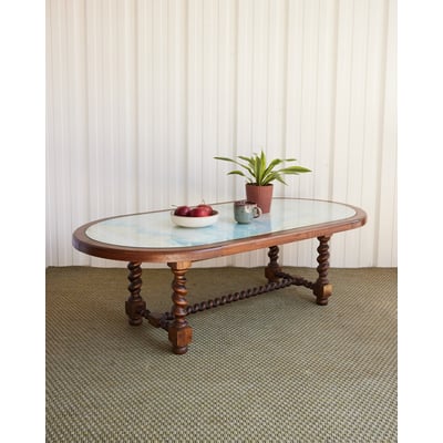 Table basse en bois tourné Léonie N°1099 - Bon état DEBONGOUT