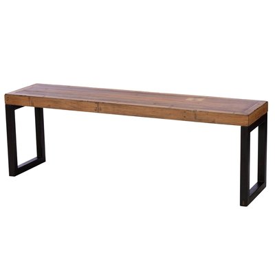Banc 140 cm bois recyclé pieds métal BRISBANE PIER IMPORT