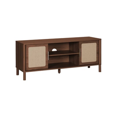Meuble TV vintage décor bois et cannage 2 portes 120cm ETTA SWEEEK
