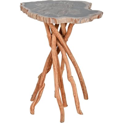 table d'appoint bois naturel style fossile pour salon élégant RECOLLECTION