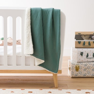 Couverture unie bébé gaze coton et sherpa Kumla LA REDOUTE INTERIEURS