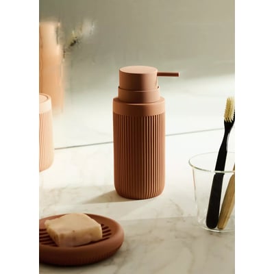 Distributeur de savon rayé en résine MANGO HOME