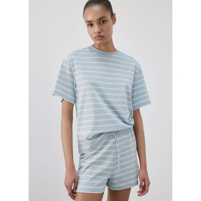 T-shirt de pyjama coton rayures MANGO