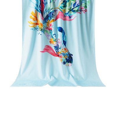 Drap de plage velours de coton DEMILUNE CARRE BLANC